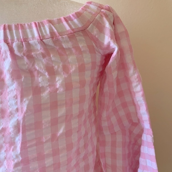 LF gingham seersucker bell sleeve top size S NWT - Picture 11 of 15